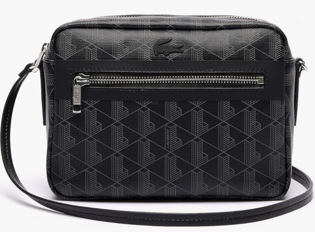 BUNDLE: MARSUPIO LACOSTE MONOGRAM BLACK ; SAINT LAURENT PARIS CARD CASE CASSANDRE LAMBSKIN