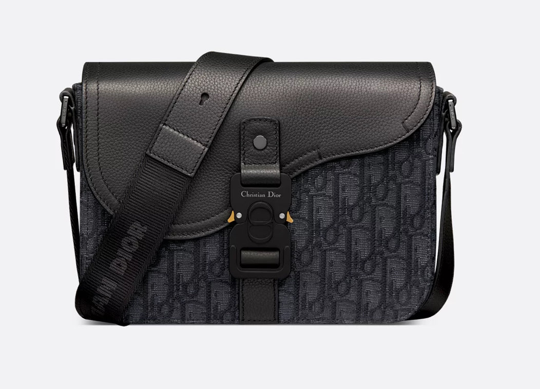 Borsa a tracolla piccola Saddle con pattina Black