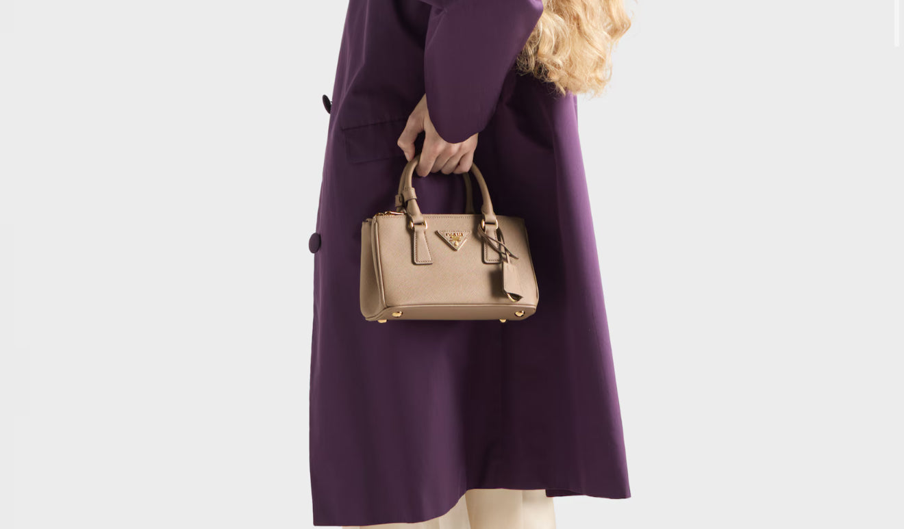 Borsa Prada Galleria mini in saffiano Brown
