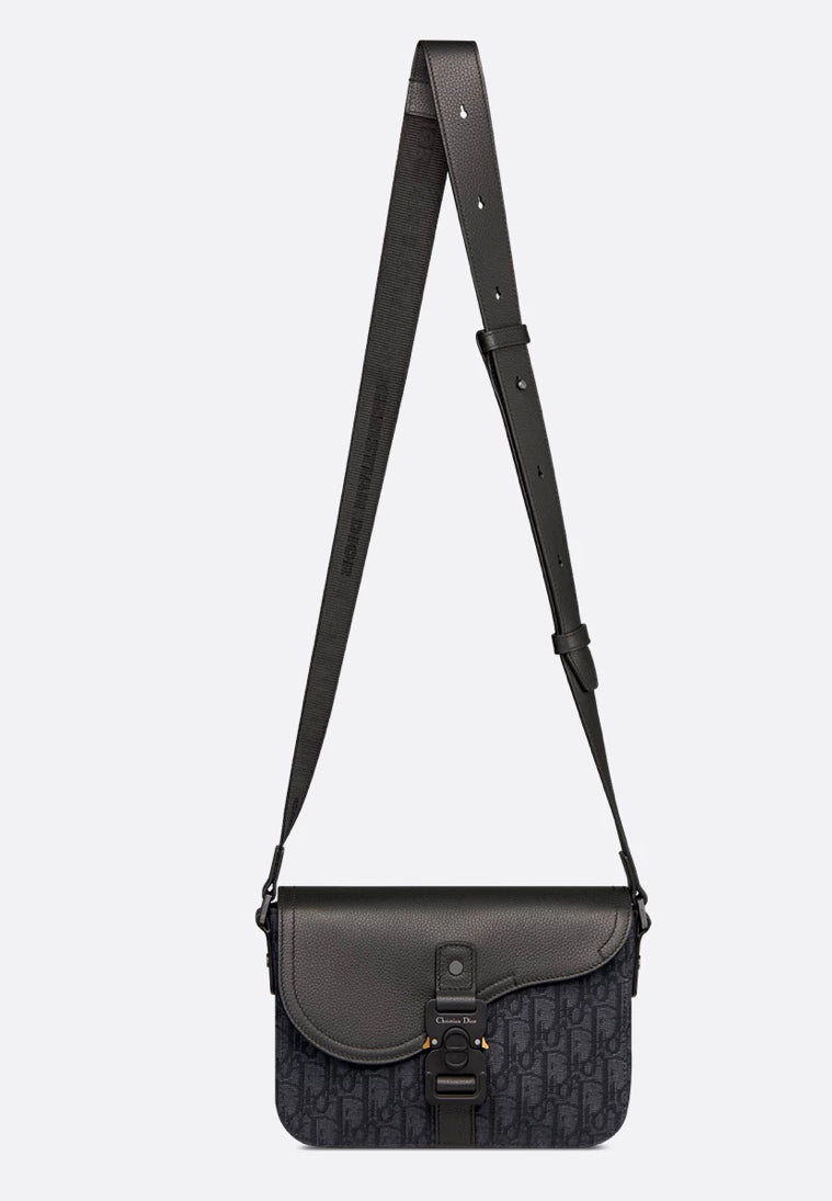 Borsa a tracolla piccola Saddle con pattina Black