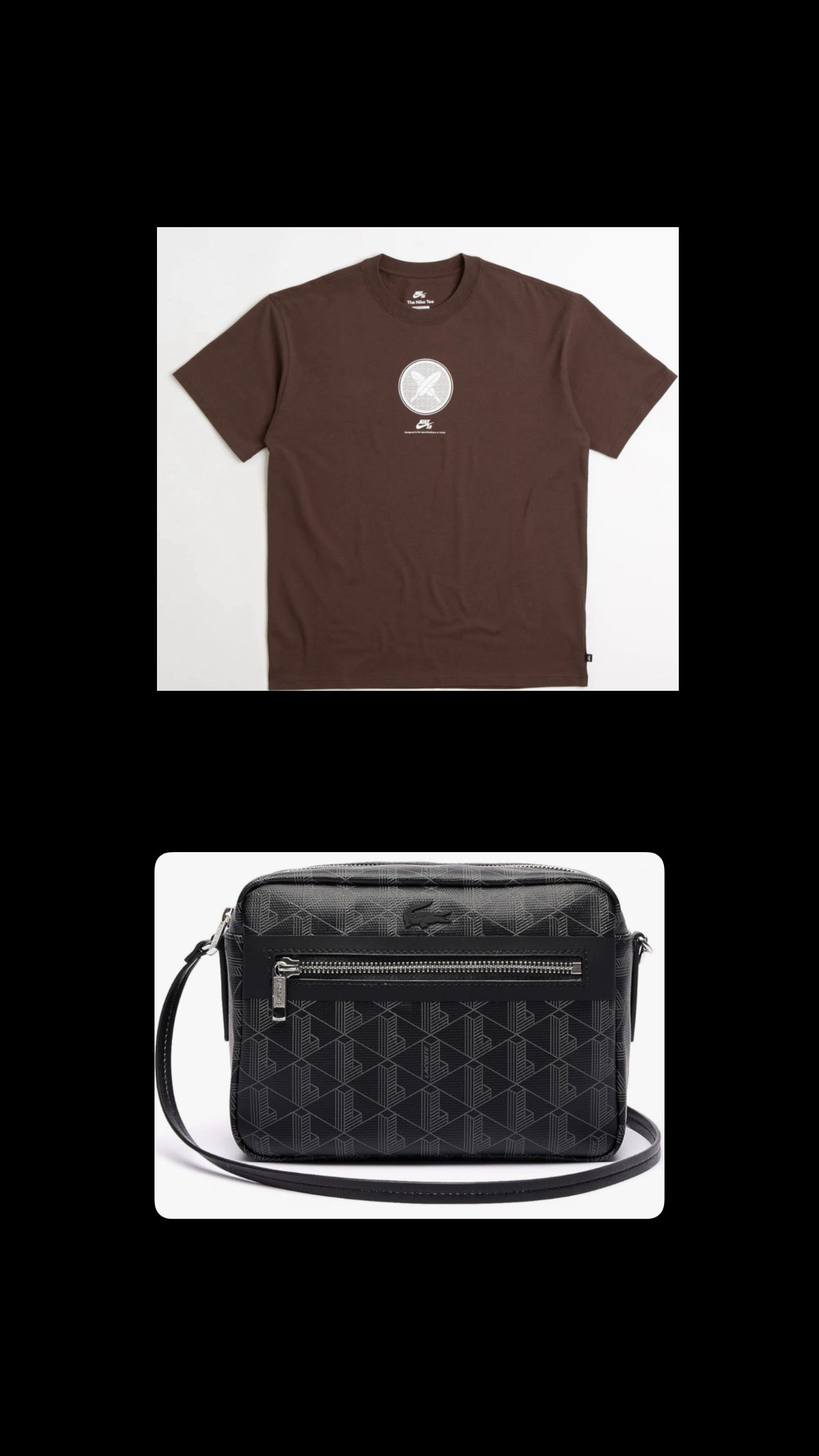 BUNDLE: T-Shirt Nike SB Yuto; Borsa a tracolla Lacoste black