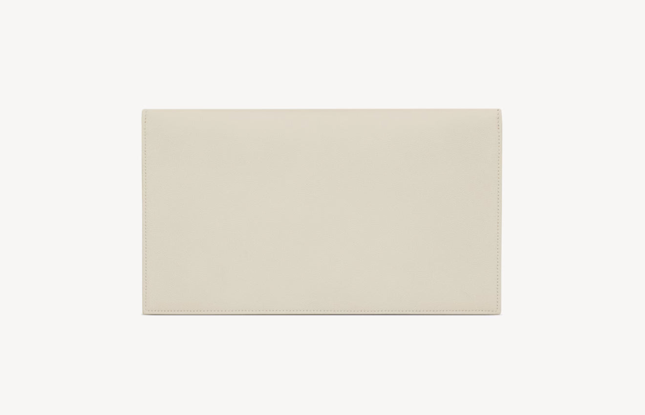 POCHETTE SAINT LAURENT UPTOWN IN PELLE GOFFRATA GRAIN DE POUDRE