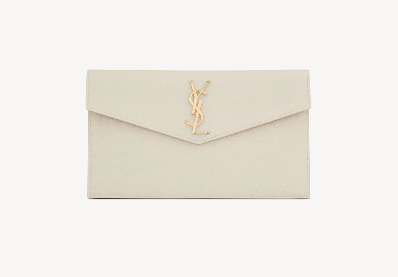 POCHETTE SAINT LAURENT UPTOWN IN PELLE GOFFRATA GRAIN DE POUDRE