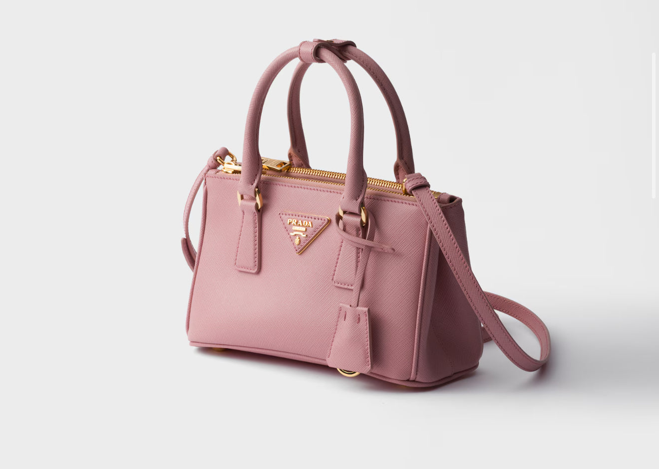 Borsa Prada Galleria mini in saffiano pink
