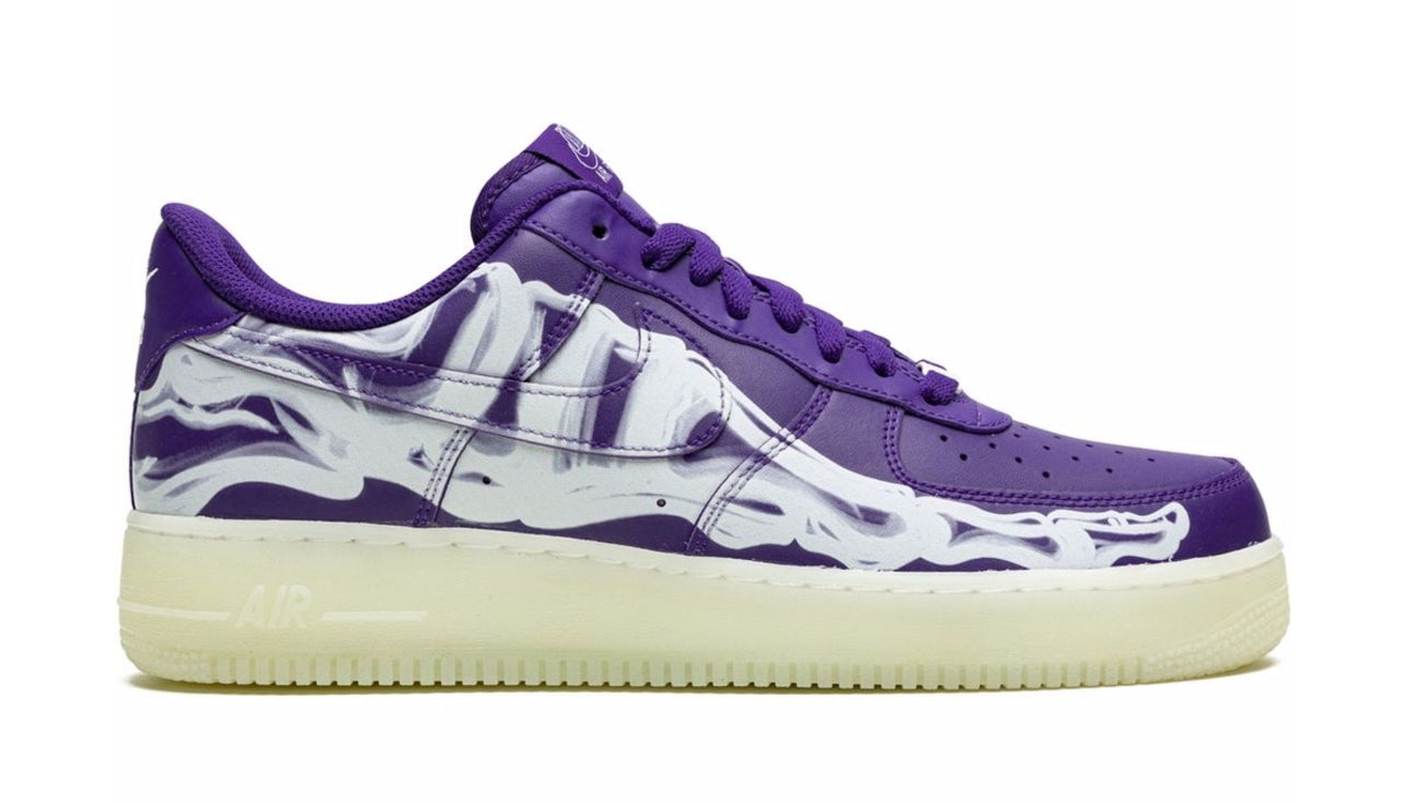 Nike Air Force 'purple skeleton halloween' 2021