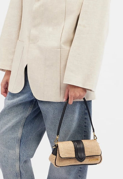 Jacquemus Le Petit Bambinou Rafia ‘ivory black’