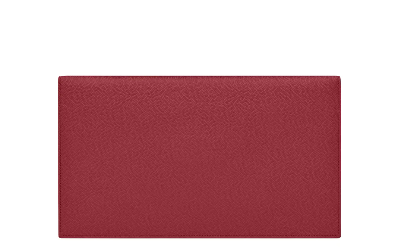 Pochette Uptown Saint Laurent Rossa in pelle goffrata