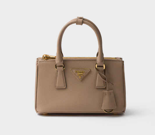 Borsa Prada Galleria mini in saffiano Brown