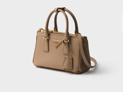 Borsa Prada Galleria mini in saffiano Brown
