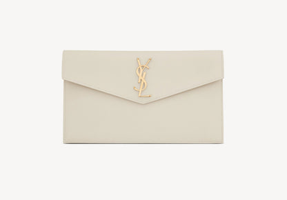 POCHETTE SAINT LAURENT UPTOWN IN PELLE GOFFRATA GRAIN DE POUDRE