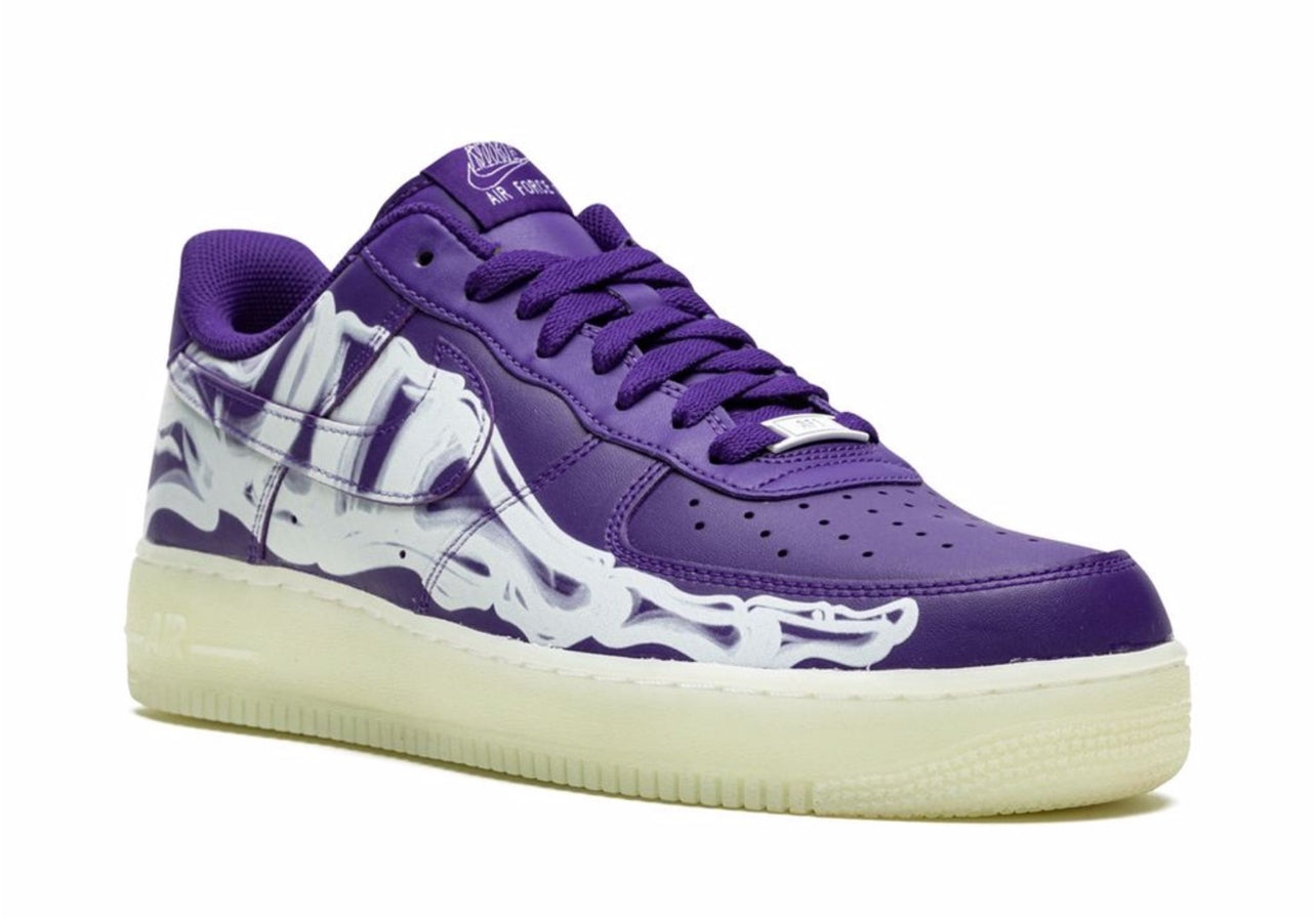 Nike Air Force 'purple skeleton halloween' 2021
