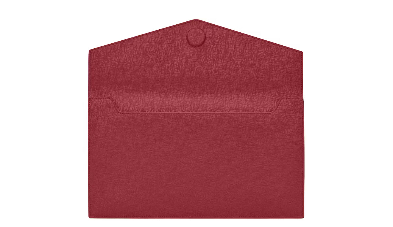 Pochette Uptown Saint Laurent Rossa in pelle goffrata