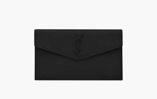 POCHETTE UPTOWN IN PELLE GOFFRATA GRAIN DE POUDRE