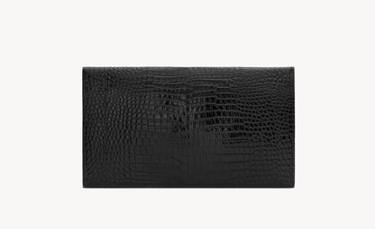 Pochette Saint Laurent Uptown in pelle Lucida di coccodrillo goffrata